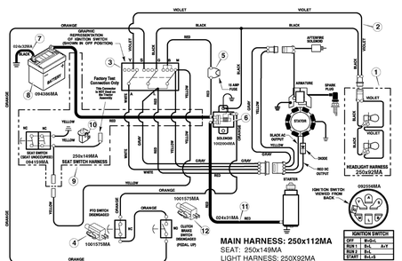 Electrical System Diagram and Parts List for 465617X51A 2007 Briggs and Stratton Lawn Tractor